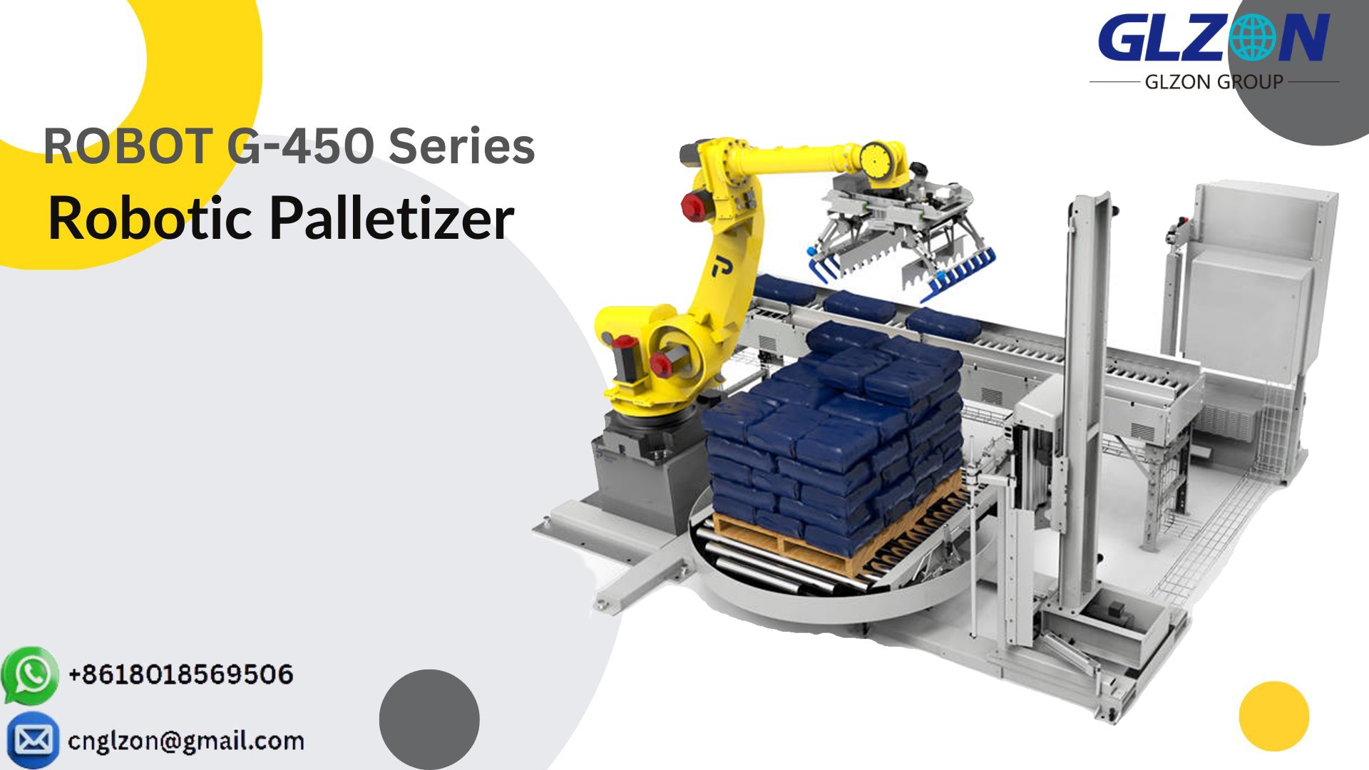 High-Speed Robotic Palletizer Machine G-450 Series Robotic Palletizer in action