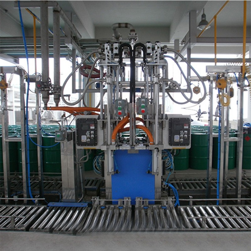 雙頭稱重式灌裝機(jī) 300kg智能灌裝線（自動(dòng)卸蓋、灌裝、上蓋）